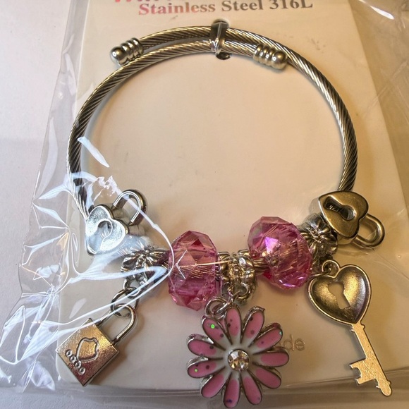 Stainless Steel Charm Bracelet - Picture 2 of 5